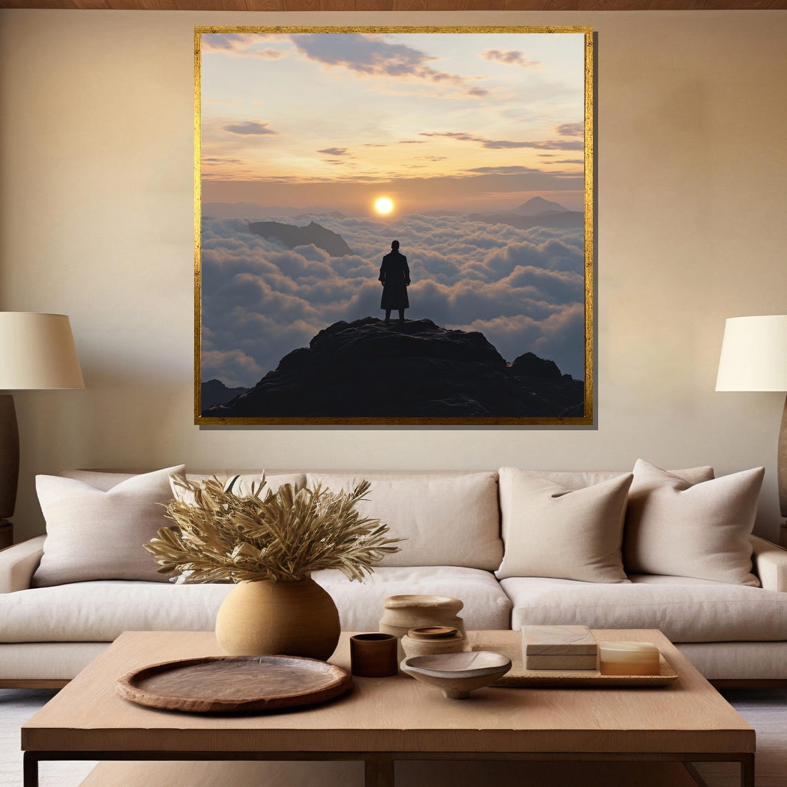 Above It All Wanderer Standing on Peak Over a Sea of Clouds Poster - Image 5
