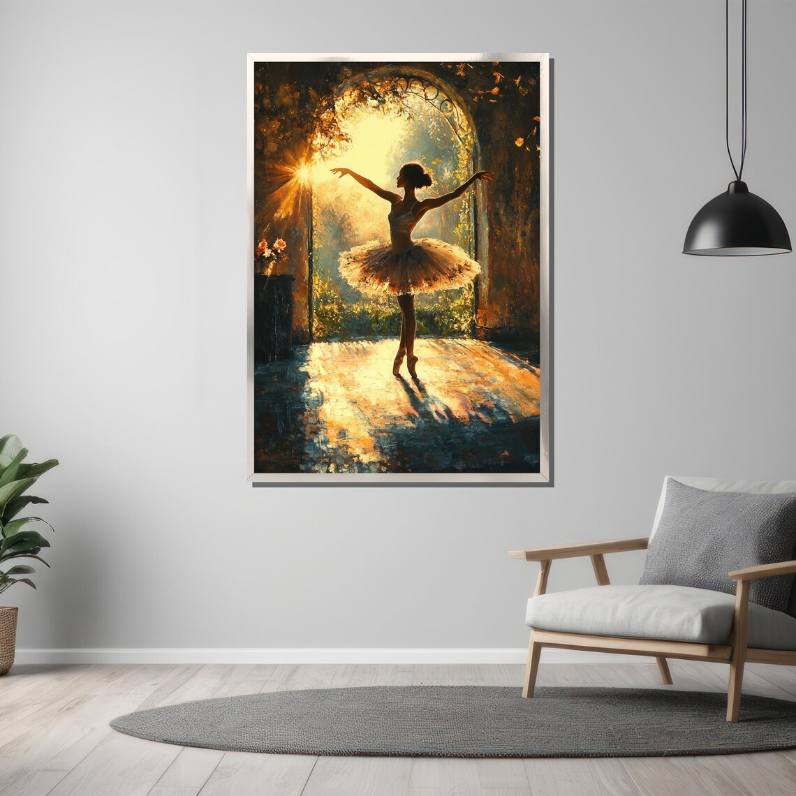 Ballerina In Golden Light Arched Garden Doorway Ballet Art Poster - Image 3