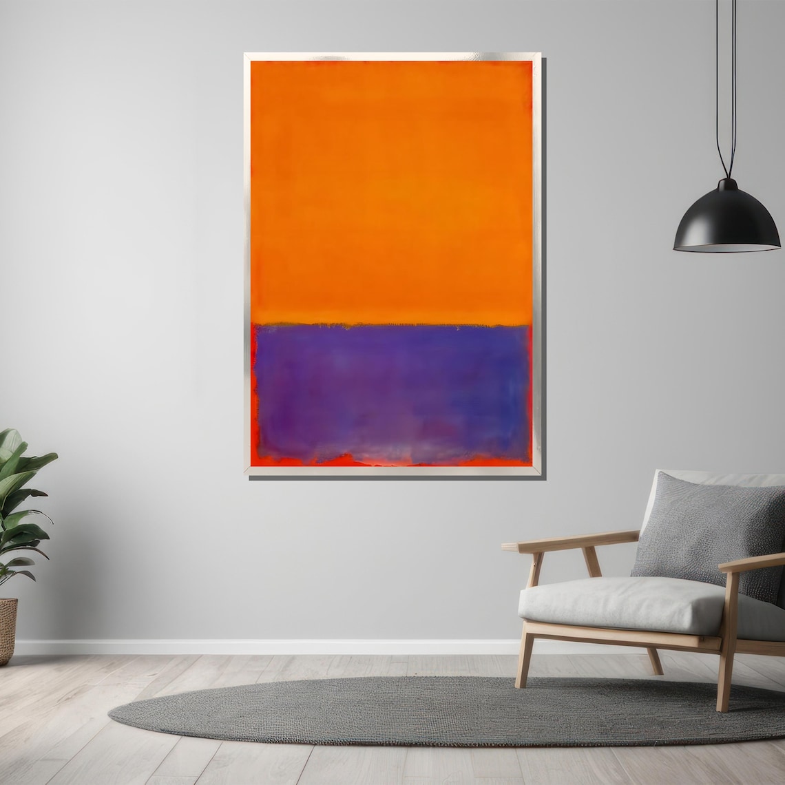 Vibrant Orange and Violet Color Field Rothko Inspired Abstract Poster - Image 3