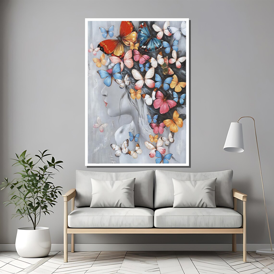 Butterfly Woman Whimsical Art Print, Home Office Decor - Image 2