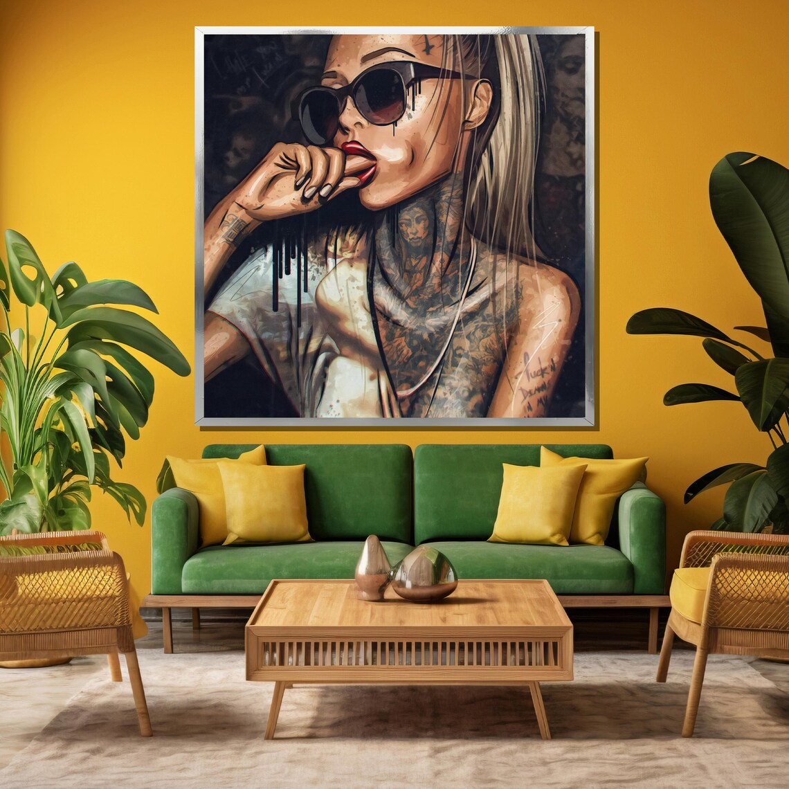Tattooed Woman Sunglasses Edgy Street Portrait Fashion Poster - Image 3