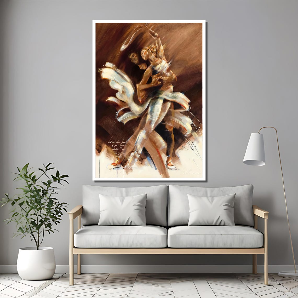Dynamic Ballet Dance Painting Graceful Movement And Abstract Art Gift For Dance Enthusiasts And Modern Wall Decor - Image 2