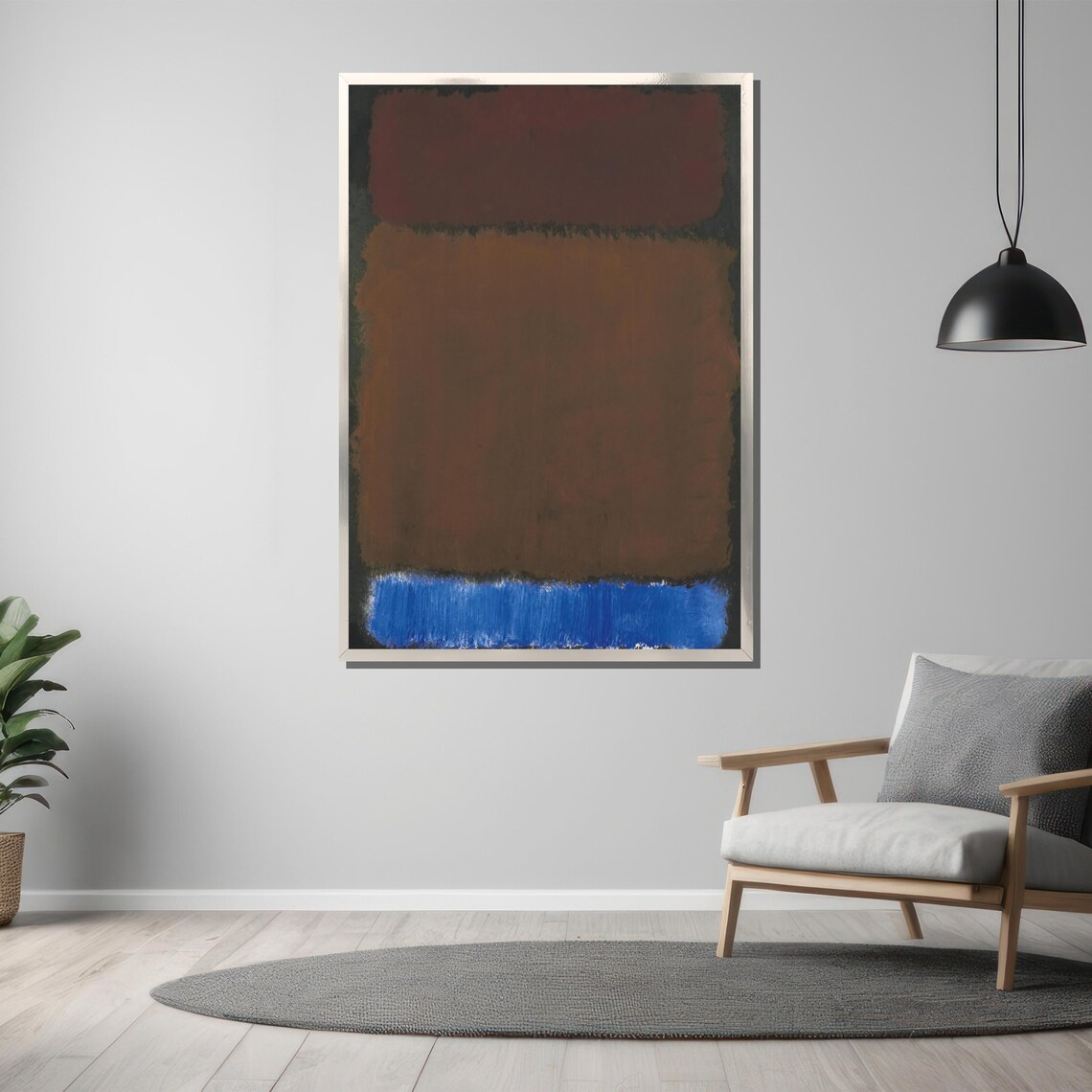 Mark Rothko Deep Brown And Blue Abstract Expressionist - Image 3