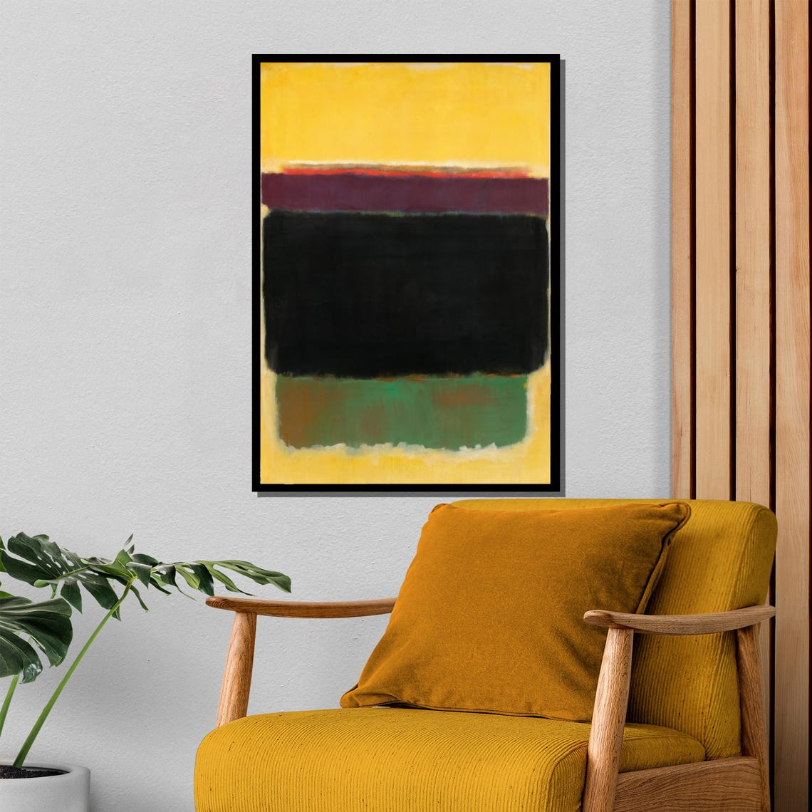 Mustard Yellow Black And Emerald Green Bold Color Block Poster - Image 4