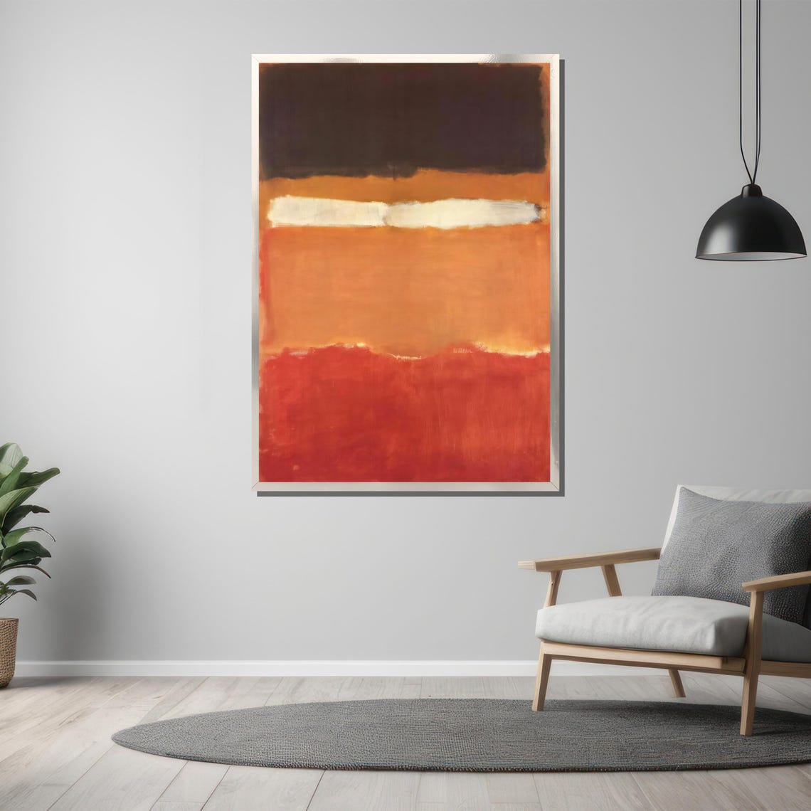 Rothko-Style Brown Orange Red Color-Field Abstract Art Poster - Image 3