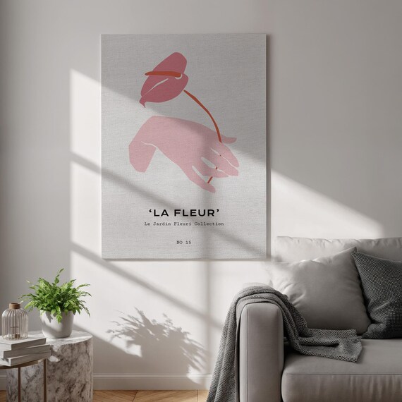 La Fleur Minimalist Hand Flower Le Jardin Fleuri Collection Poster
