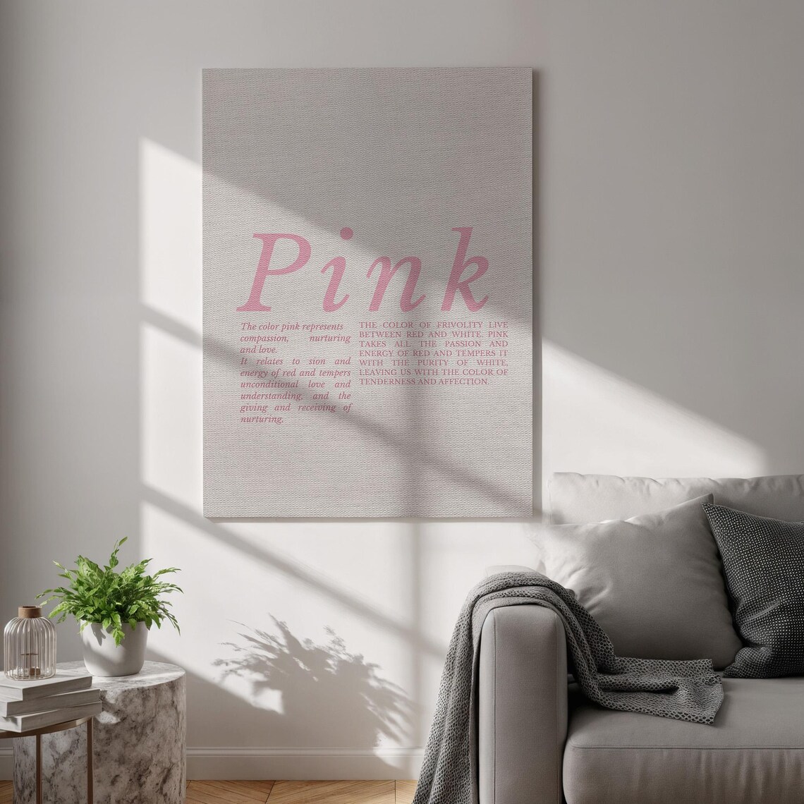 Pink Color Meaning Typography Minimalist Inspirational Quote Art Poster