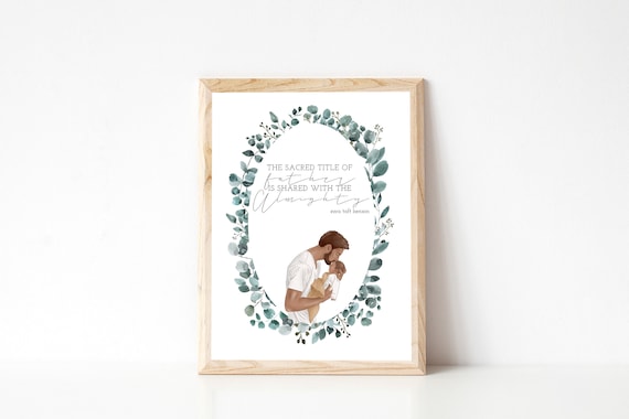 Sacred Title of Father Eucalyptus Wreath Faith Quote Wall Poster