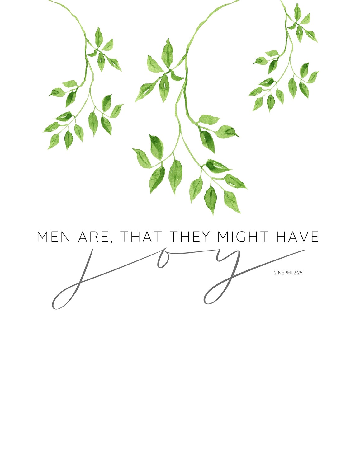 Men Are That They Might Have Joy, LDS Scripture Art Print - Image 2