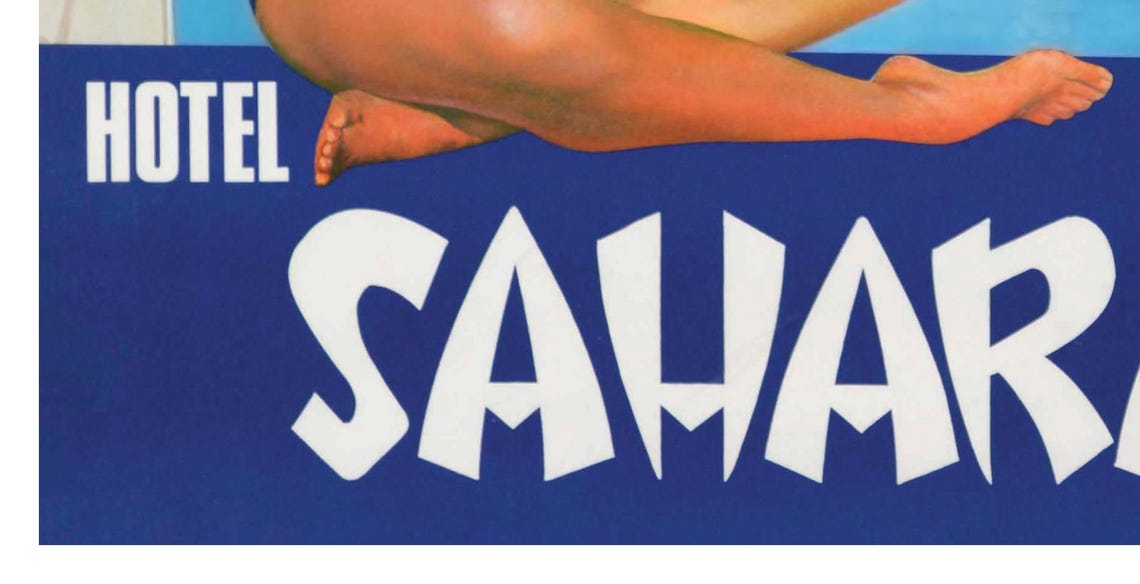 Hotel Sahara Las Vegas Nevada Poolside Vintage Travel Poster - Image 2