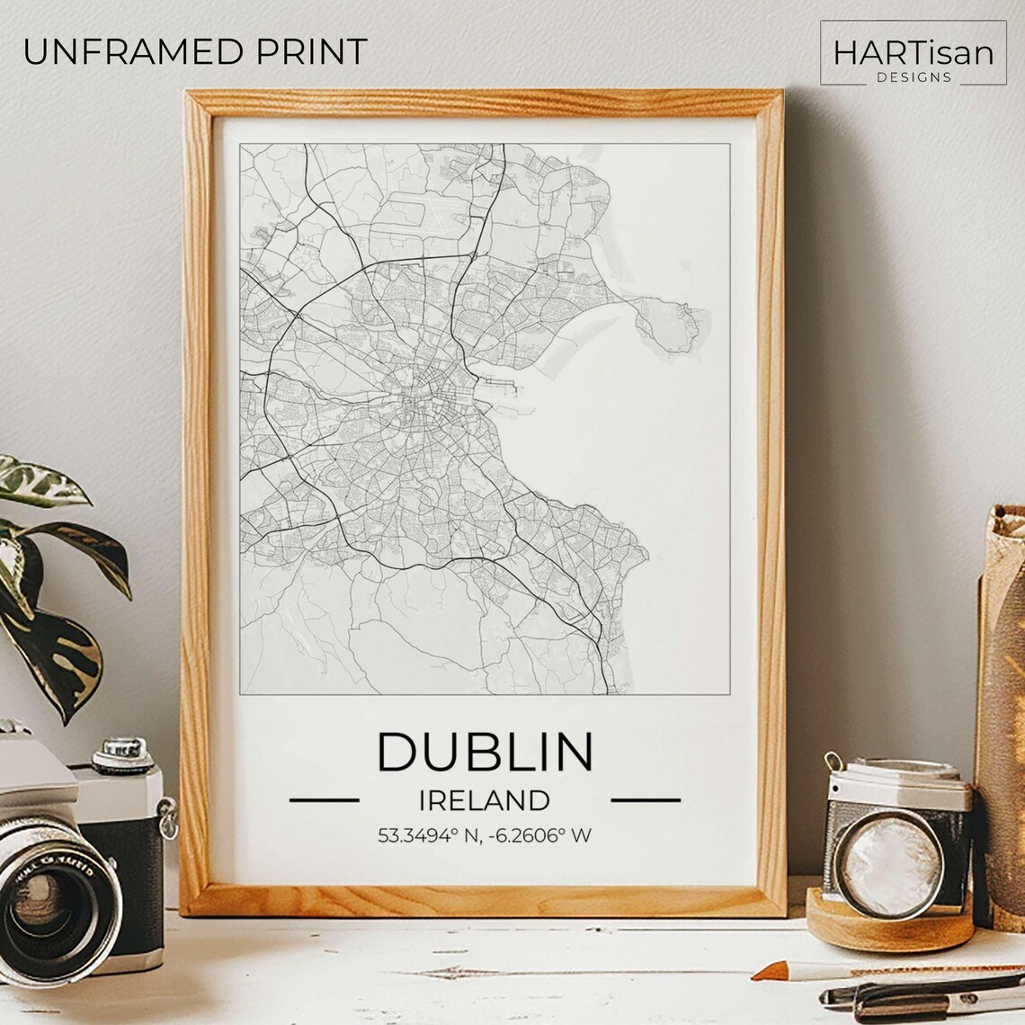 Dublin Ireland Square City Street Map Art Travel Gift Poster - Image 5
