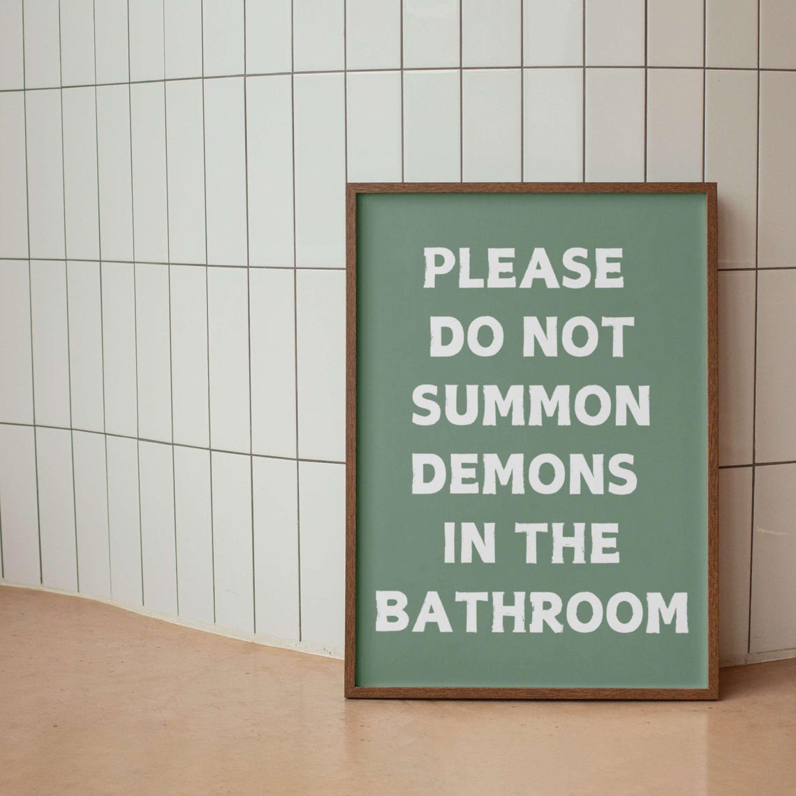 Please Do Not Summon Demons in the Bathroom Funny Spooky Poster - Image 3