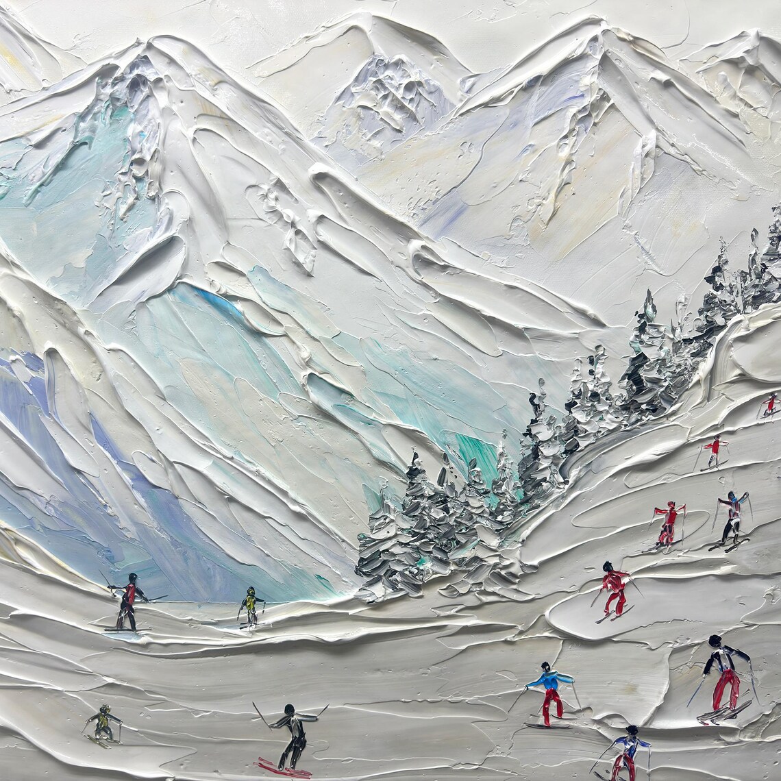 Winter Skiing Getaway Party Art, Minimalist Mountain Print - Image 2
