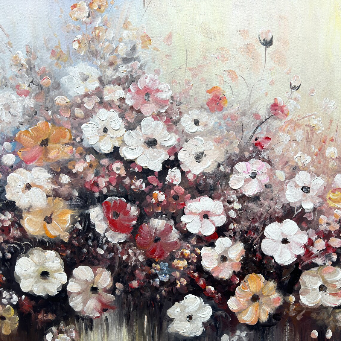 Vintage Floral Landscape Art Print, Boho Spring Field - Image 2