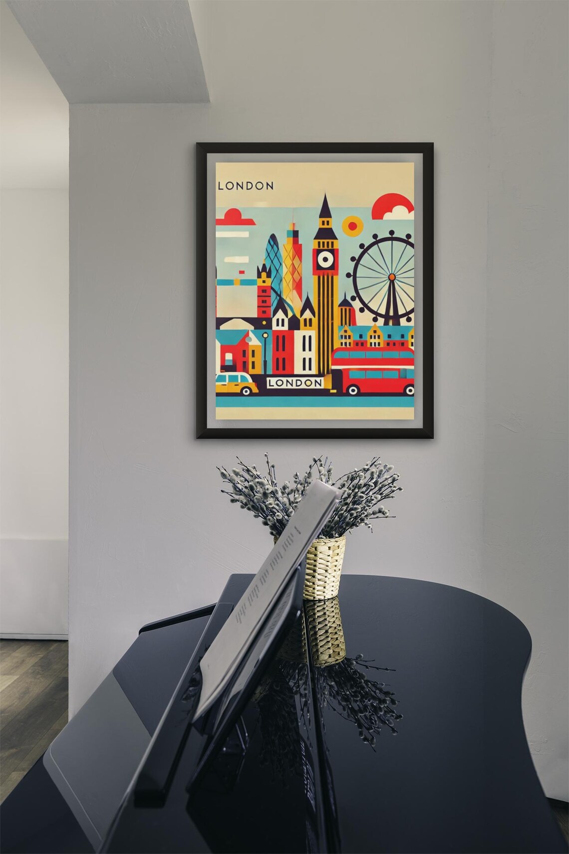 London Cityscape, Colorful Travel Poster - Image 4