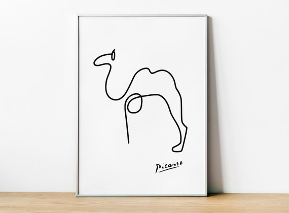 Pablo Picasso Camel Print, Minimalist Line Art