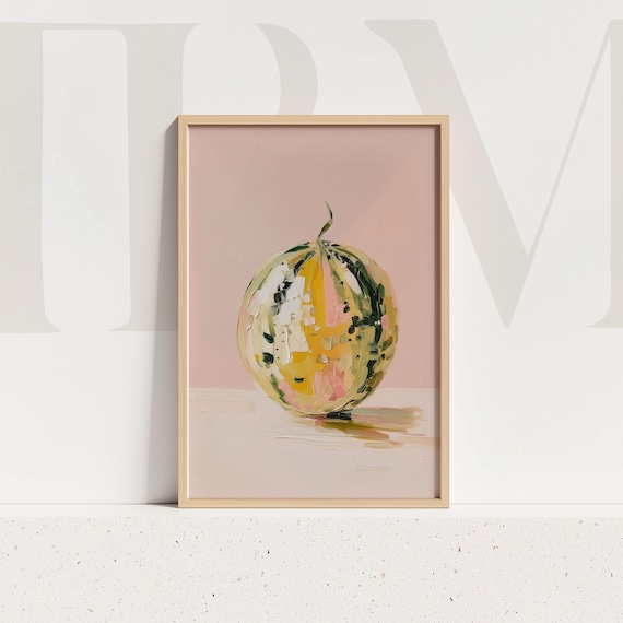 Melon Still Life Print Abstract Kitchen Food Art