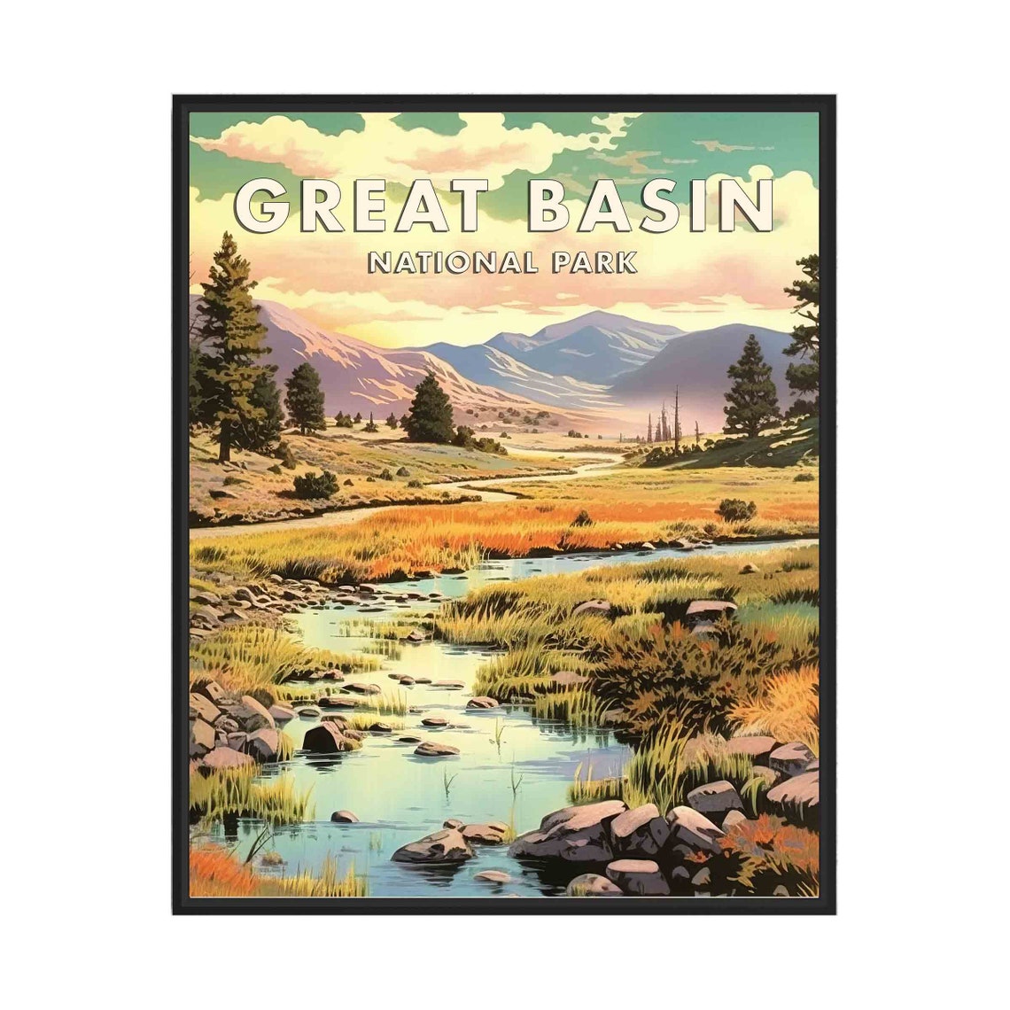 Great Basin National Park Mountain Stream Golden Meadow Nevada Poster