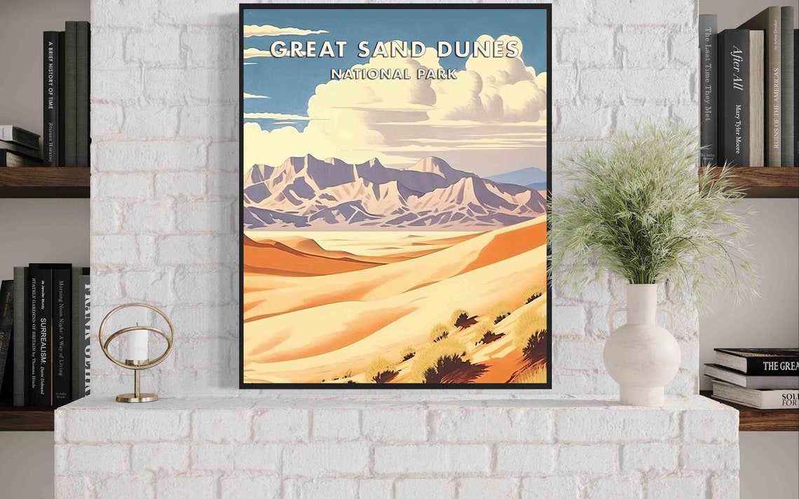 Great Sand Dunes National Park Golden Dunes Retro Travel Poster - Image 3