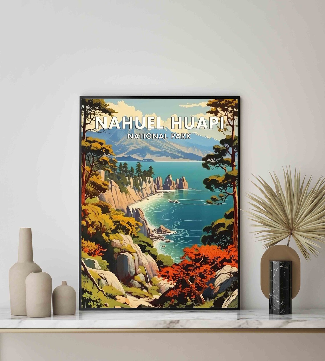 Nahuel Huapi Lake Alpine Peaks Patagonia Argentina Art Poster - Image 3