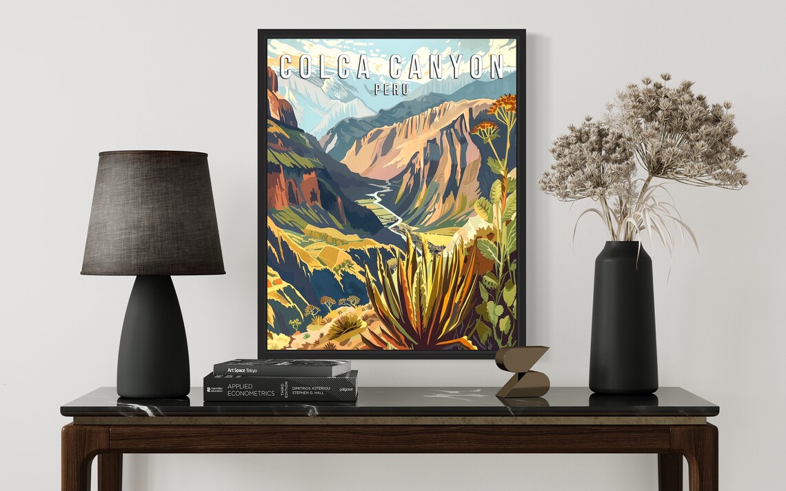 Colca Canyon Peru Retro Vintage Canyon Landscape Travel Poster Artwork - Image 2