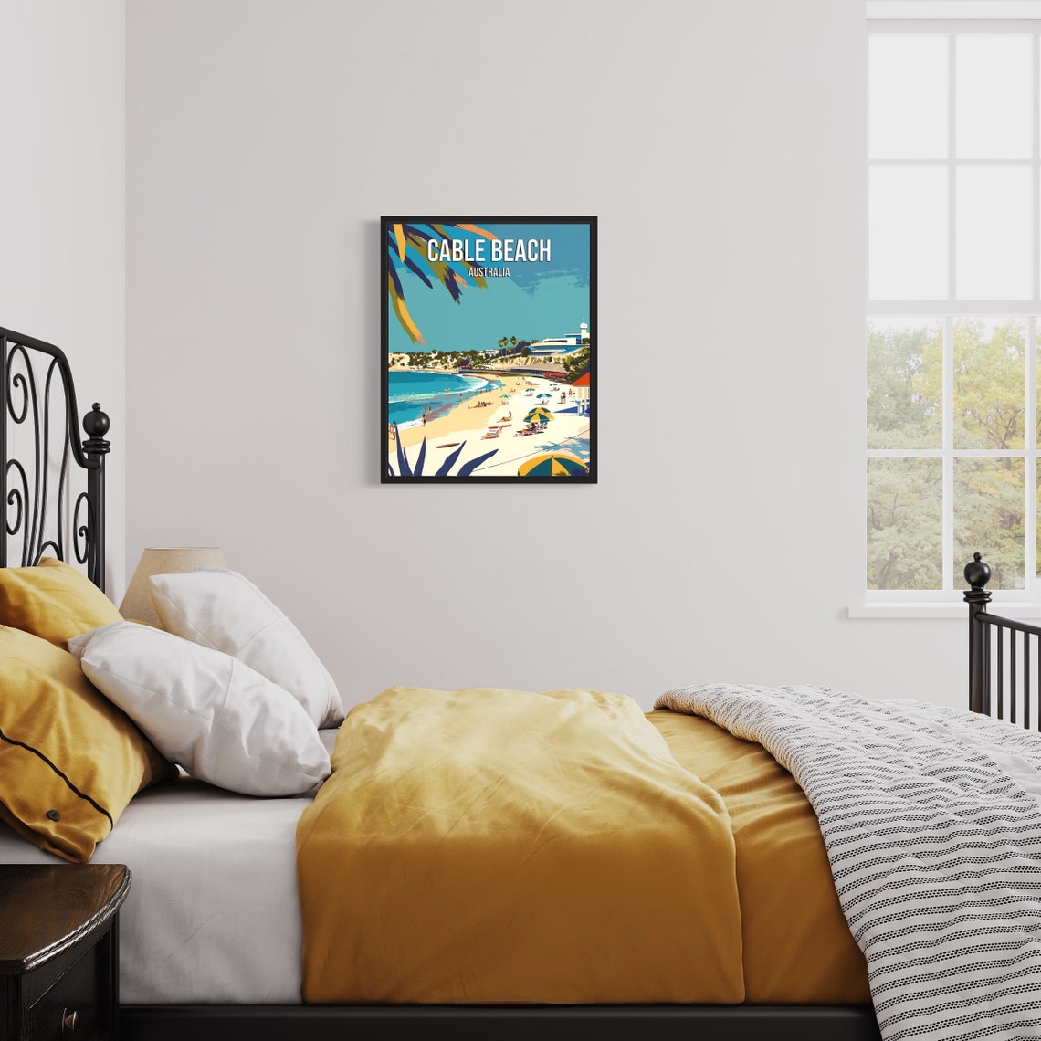 Cable Beach Australia Sunbathers and Surf on Golden Sand Poster - Image 3