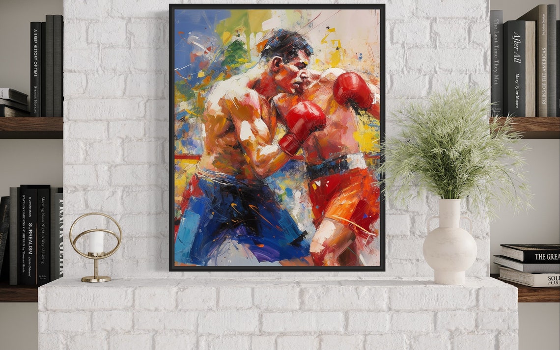 Boxing Abstract Painting Art Print Colorful Abstract Wall Art Poster - Image 3