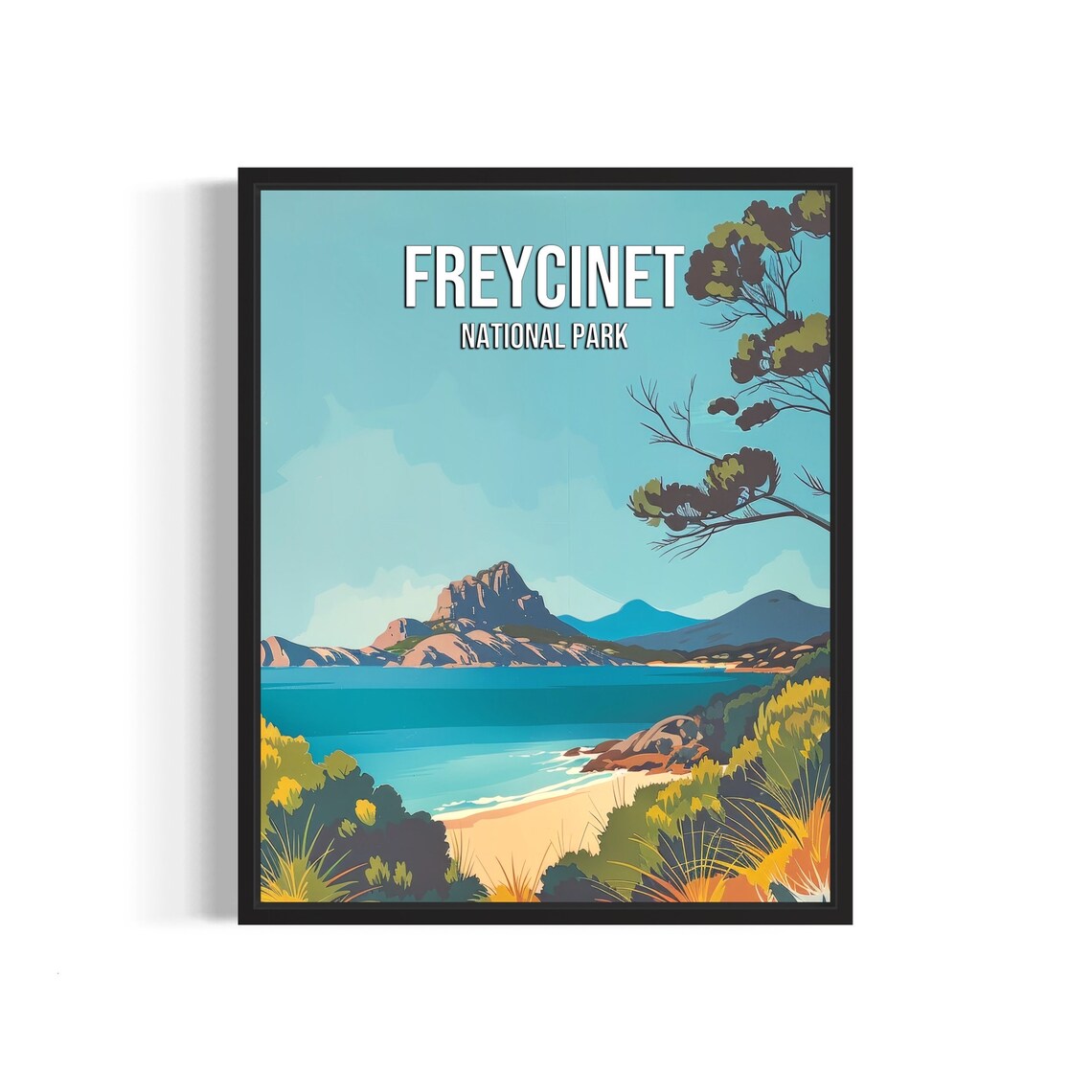 Freycinet National Park Coastal Headland Vintage Travel Poster