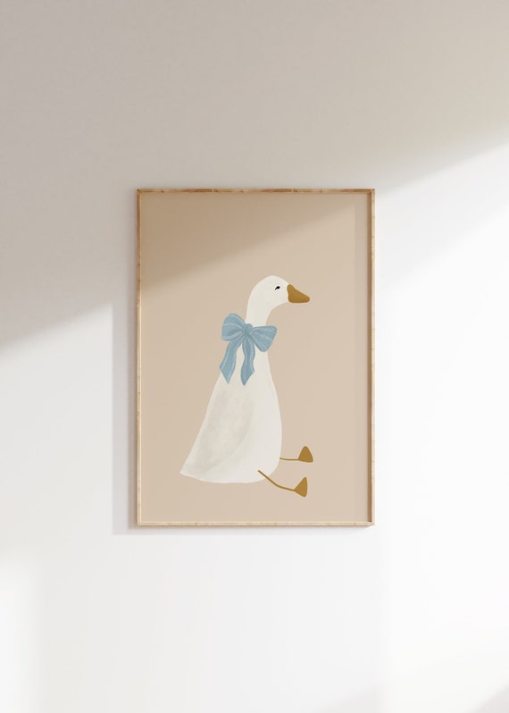 Silly Goose Nursery Decor, Coquette Goose Poster