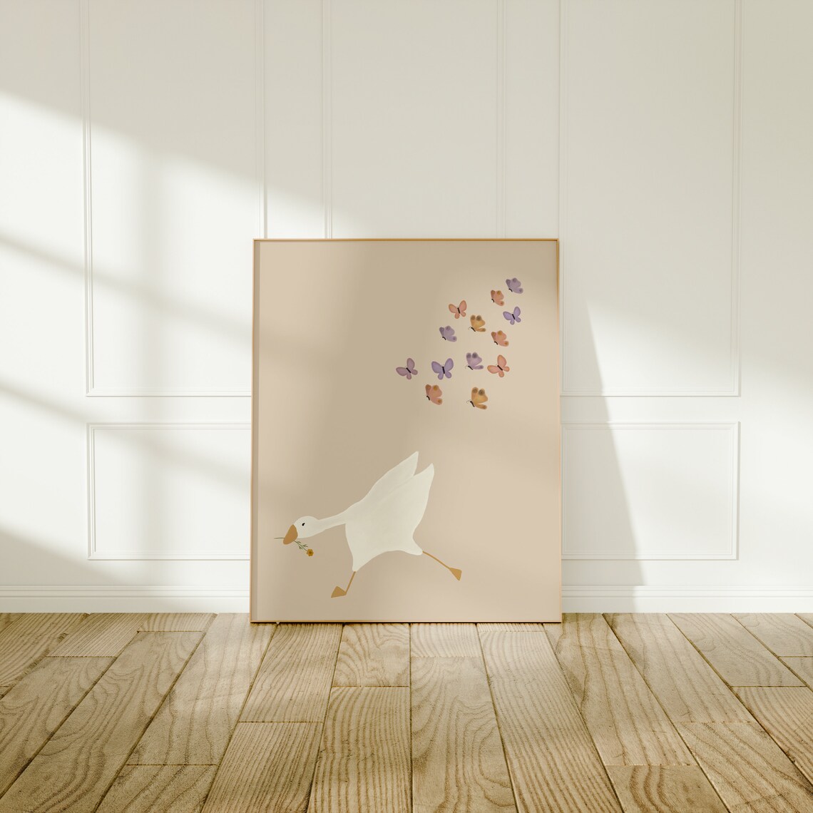 Silly Goose Cute Goose Poster, Girl Nursery Decor