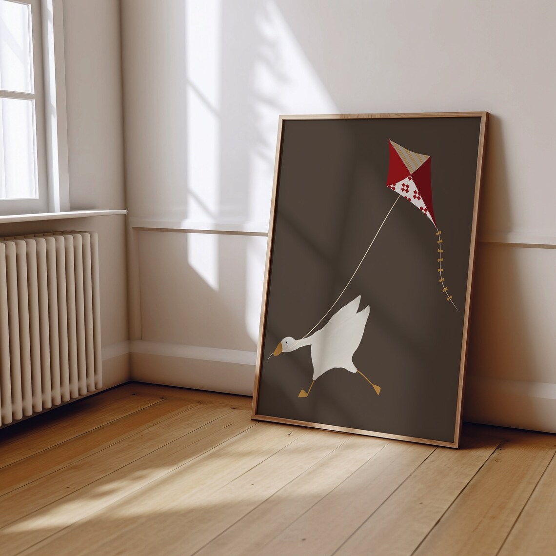 Silly Goose Cute Goose Poster, Brown Nursery Decor - Image 2