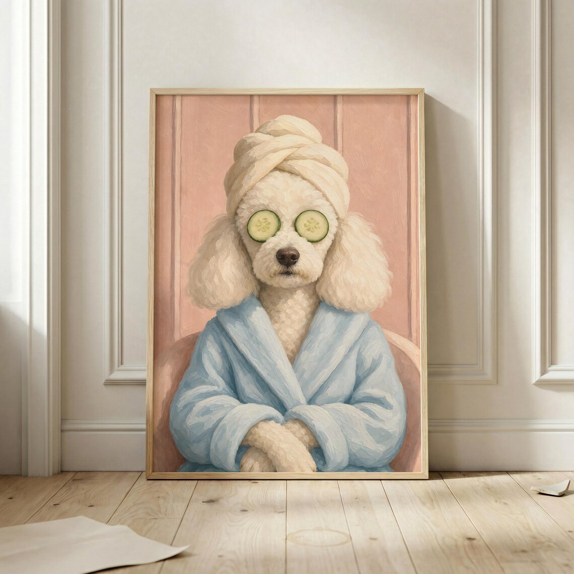 Poodle Spa Day Poster, Funny Bathroom Wall Art