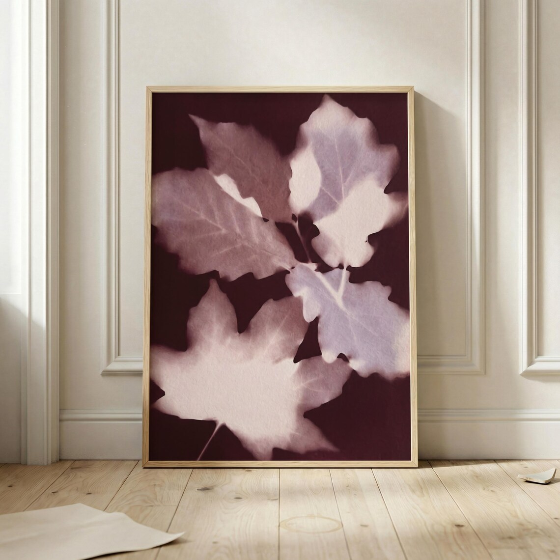 Botanical Maple Leaves, Moody Nature Photography Poster
