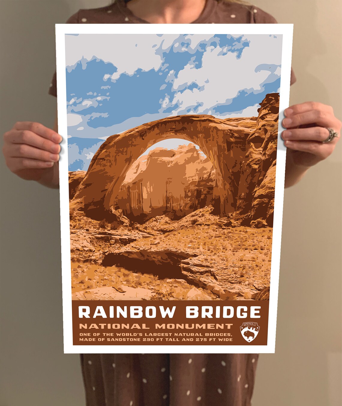 Rainbow Bridge National Monument Sandstone Arch Vintage Travel Poster - Image 2