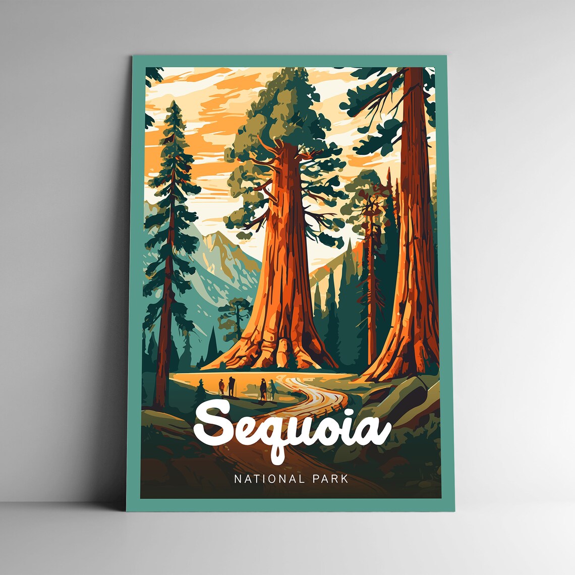 Sequoia National Park Vintage Style Travel Poster