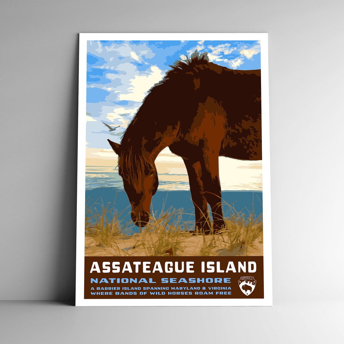 Assateague National Seashore Vintage Travel Poster