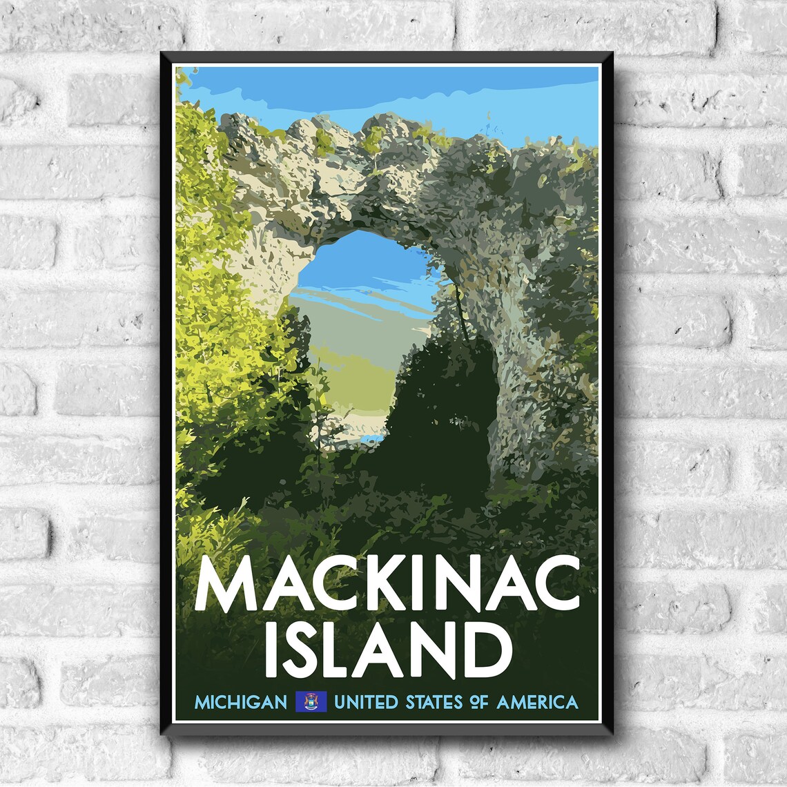 Mackinac Island Vintage Style Travel Poster - Image 3