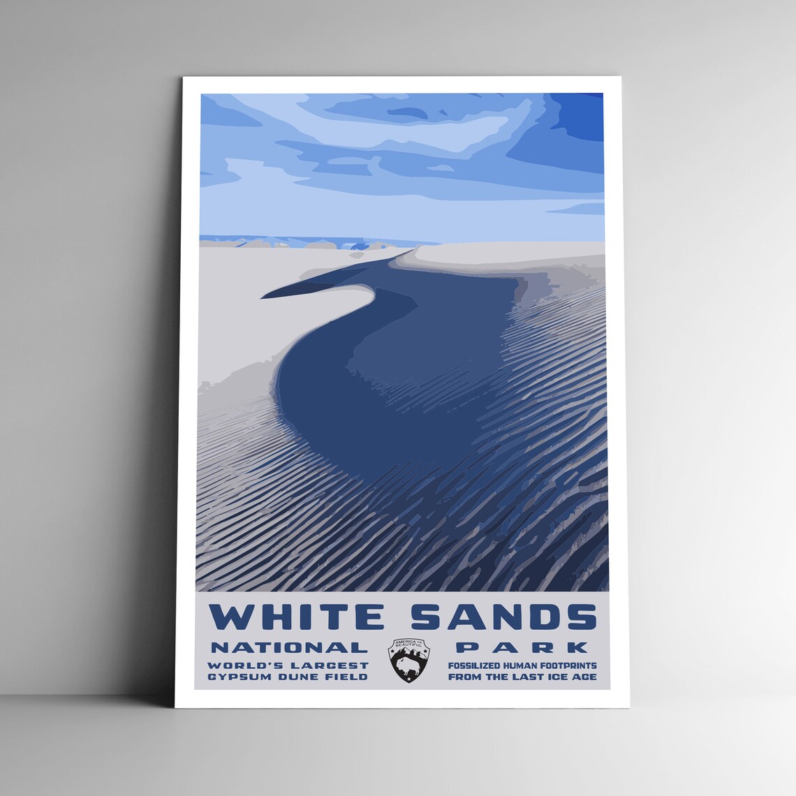White Sands National Park Vintage Travel Poster