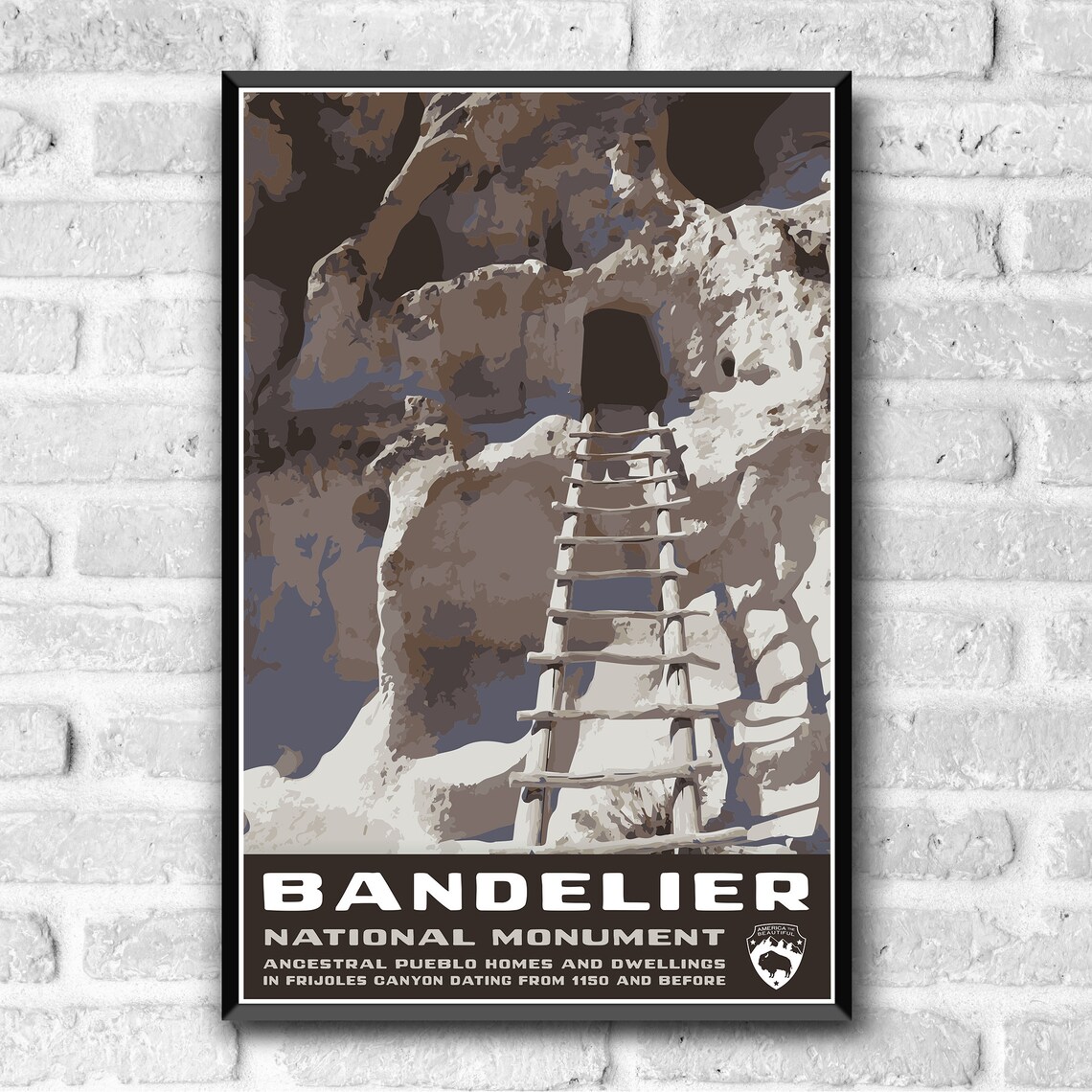Bandelier National Monument Vintage Travel Poster - Image 3
