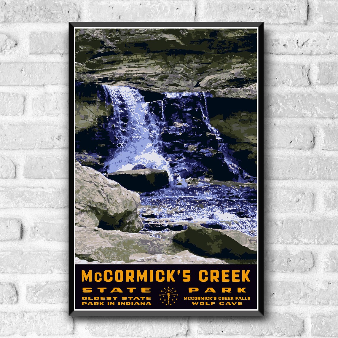 McCormicks Creek State Park Indiana Vintage WPA Travel Poster - Image 3