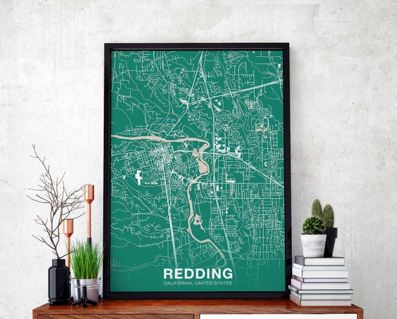 Redding CA USA Poster Print, Modern Home Decor