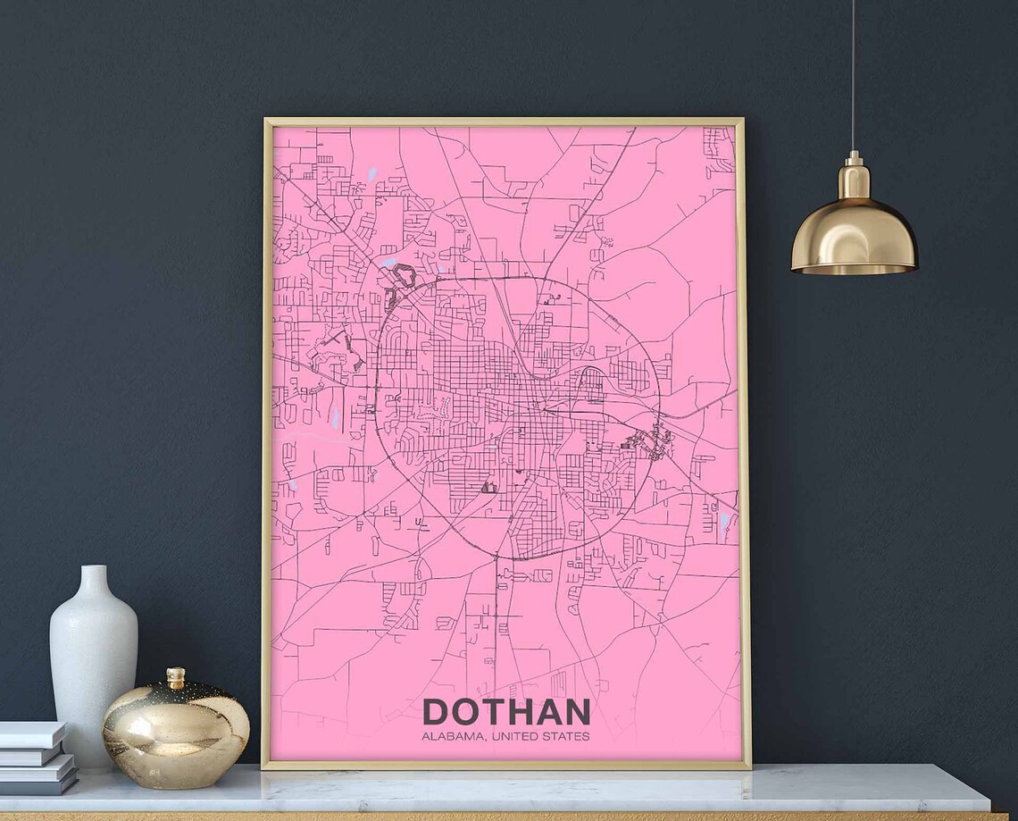 Dothan Alabama USA Poster, Modern City Art Print