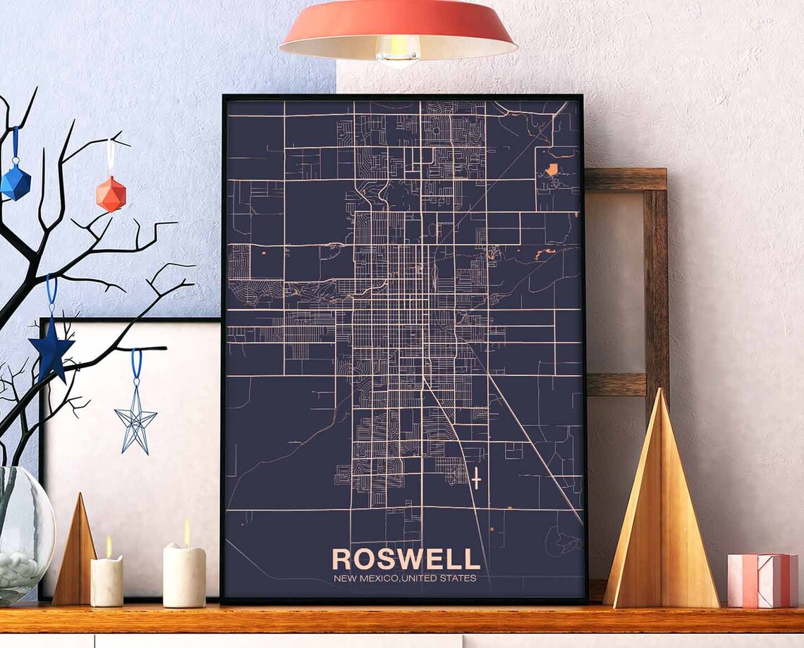 Reswell New Mexico Hometown City Poster Print