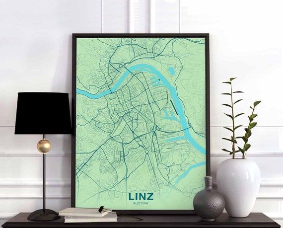 Linz Austria Poster Color Hometown City Print Modern Home Decor Office Decoration Wall Art Dorm Bedroom Gift