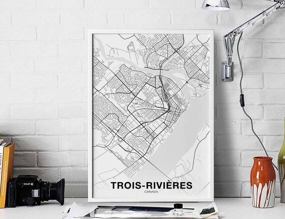 Troisrivieres Canada Map Poster Hometown City Print Modern Home Decor Office Decoration Wall Art Dorm Bedroom Gift