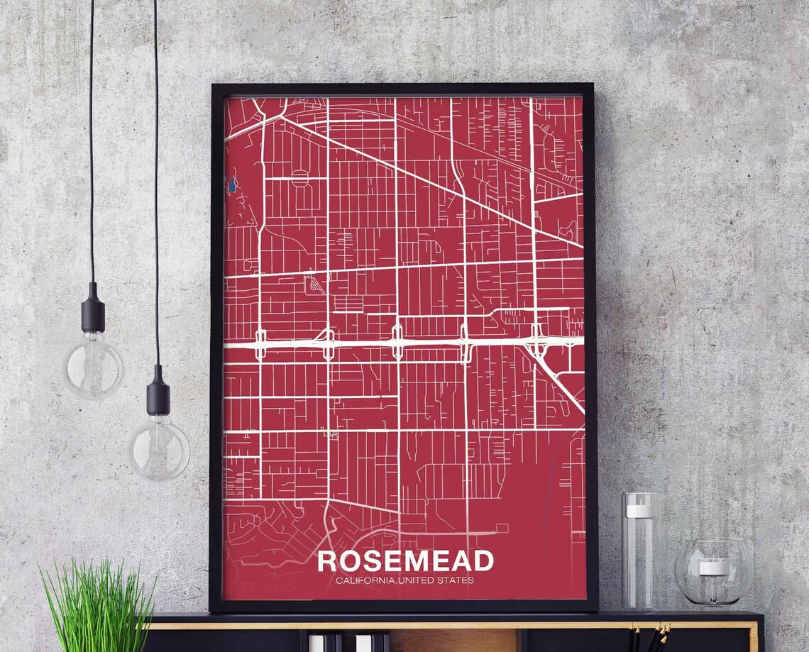 Rosemead CA USA Poster, Modern City Art Print