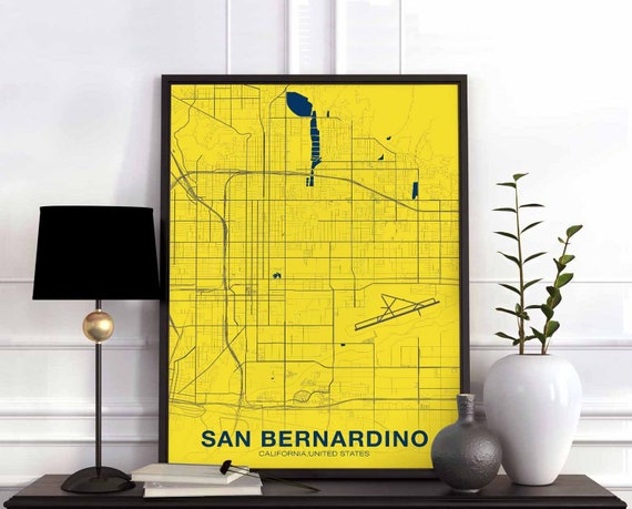 San Bernardino Ca Usa Poster Color Hometown City Print Modern Home Decor Office Decoration Wall Art Dorm Bedroom Gift