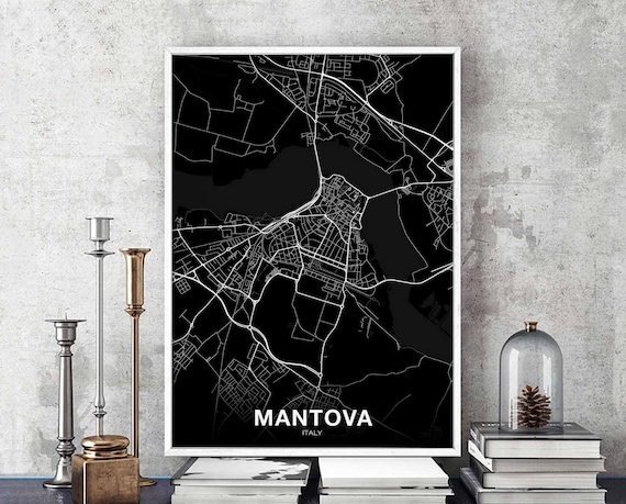 Mantova Italy Map Poster Black White Hometown City Print Modern Home Decor Office Decoration Wall Art Dorm Bedroom Gift