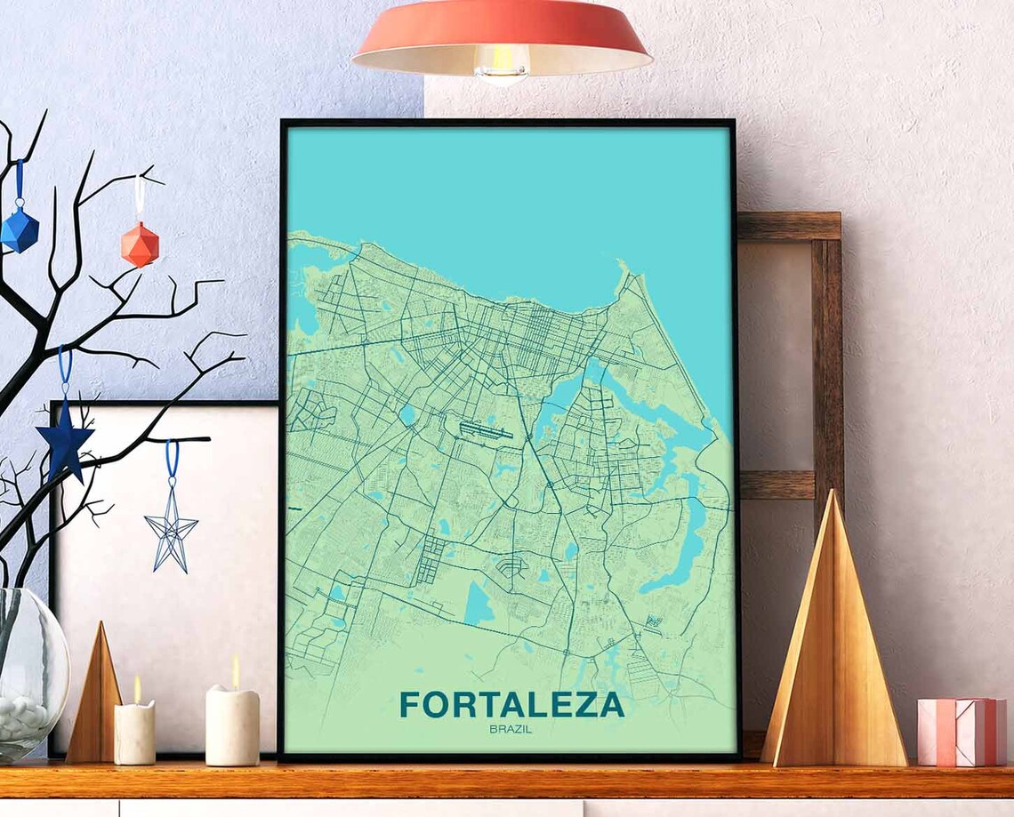 Fortaleza Brazil Modern Travel Poster Art Print