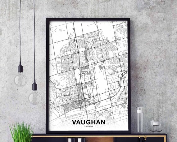 Vaughan Canada Map Poster Hometown City Print Modern Home Decor Office Decoration Wall Art Dorm Bedroom Gift